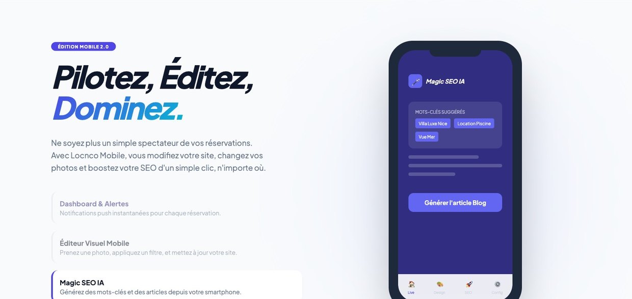 Pilotez, éditez, dominez