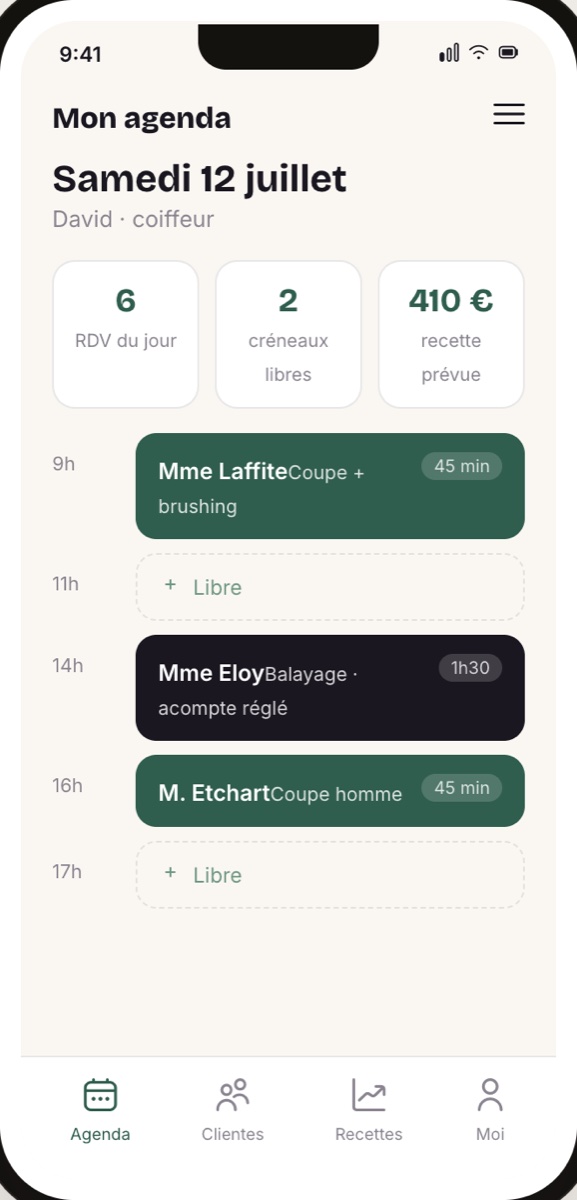 Agenda du coiffeur